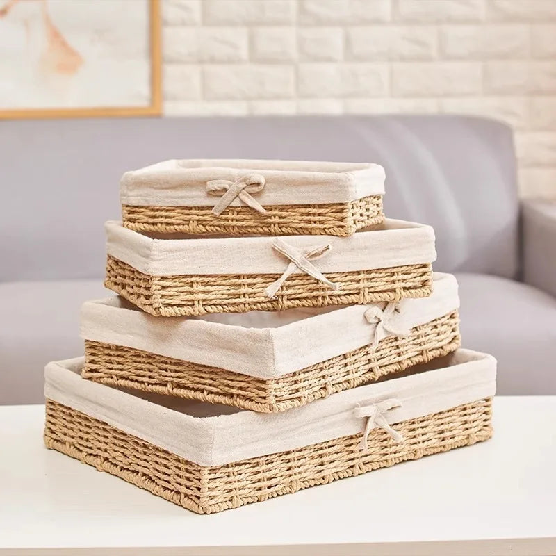 Woven Storage Baskets with Soft Lining